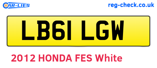LB61LGW are the vehicle registration plates.