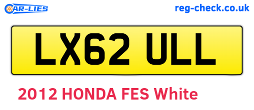 LX62ULL are the vehicle registration plates.