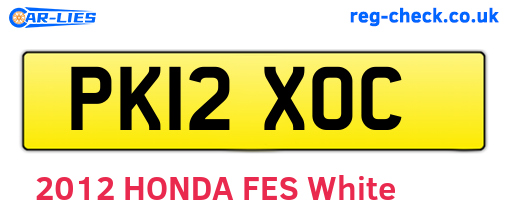 PK12XOC are the vehicle registration plates.