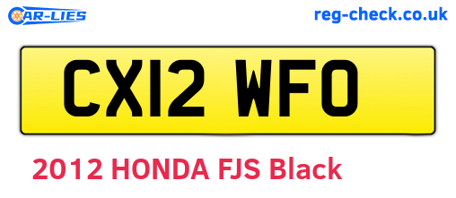 CX12WFO are the vehicle registration plates.