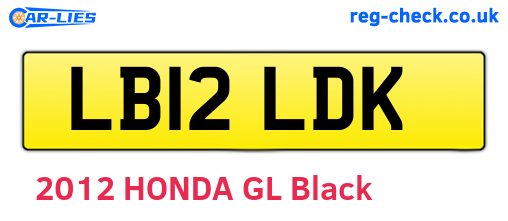 LB12LDK are the vehicle registration plates.