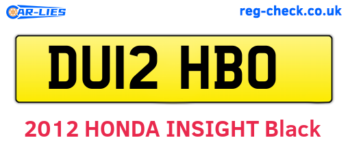 DU12HBO are the vehicle registration plates.