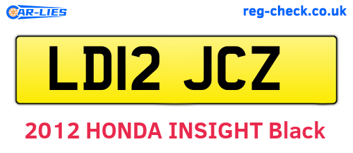 LD12JCZ are the vehicle registration plates.