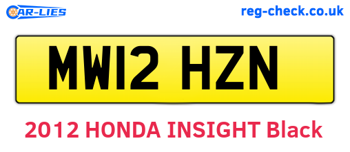 MW12HZN are the vehicle registration plates.