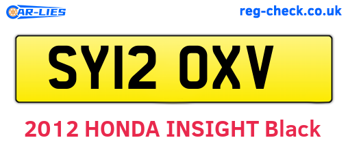 SY12OXV are the vehicle registration plates.