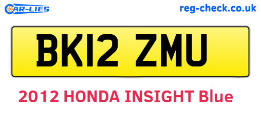 BK12ZMU are the vehicle registration plates.