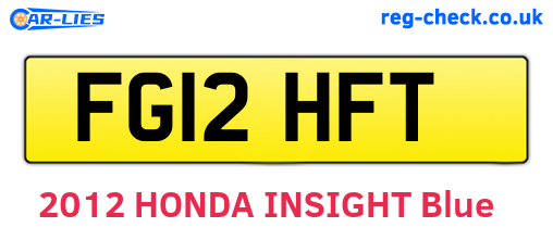 FG12HFT are the vehicle registration plates.