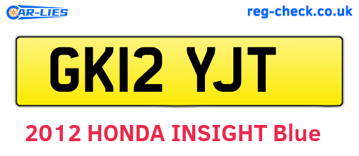 GK12YJT are the vehicle registration plates.