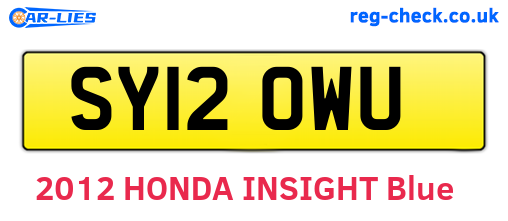 SY12OWU are the vehicle registration plates.