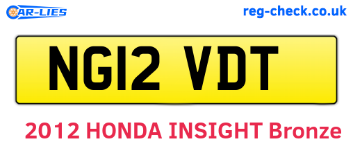 NG12VDT are the vehicle registration plates.