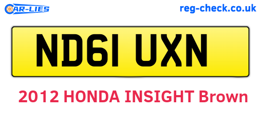 ND61UXN are the vehicle registration plates.