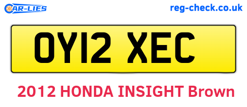 OY12XEC are the vehicle registration plates.