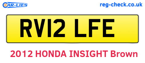 RV12LFE are the vehicle registration plates.