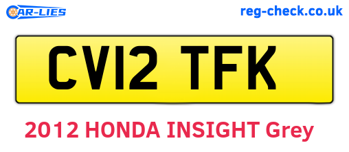 CV12TFK are the vehicle registration plates.
