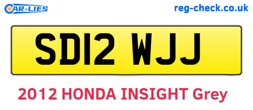 SD12WJJ are the vehicle registration plates.