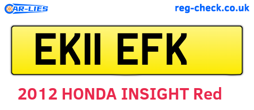 EK11EFK are the vehicle registration plates.