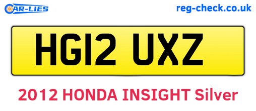 HG12UXZ are the vehicle registration plates.