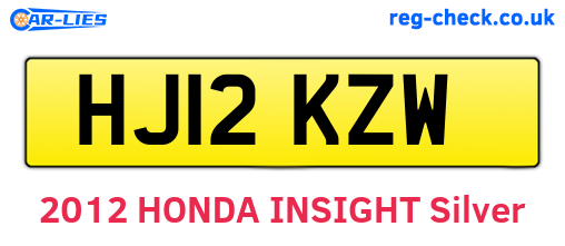 HJ12KZW are the vehicle registration plates.