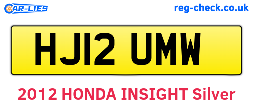 HJ12UMW are the vehicle registration plates.