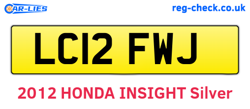 LC12FWJ are the vehicle registration plates.