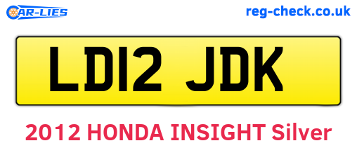 LD12JDK are the vehicle registration plates.