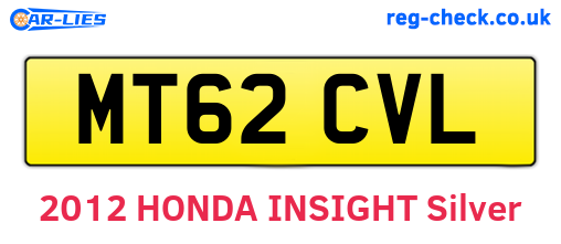 MT62CVL are the vehicle registration plates.