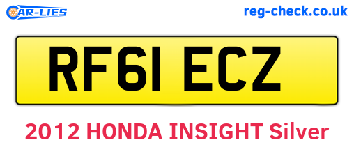 RF61ECZ are the vehicle registration plates.