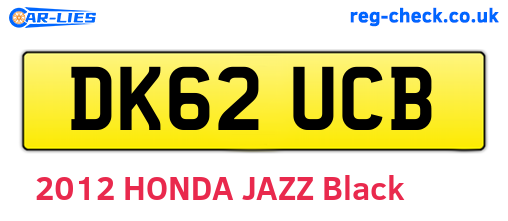 DK62UCB are the vehicle registration plates.