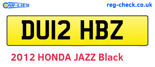 DU12HBZ are the vehicle registration plates.