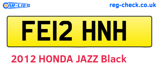 FE12HNH are the vehicle registration plates.