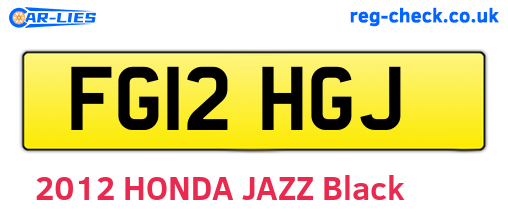FG12HGJ are the vehicle registration plates.