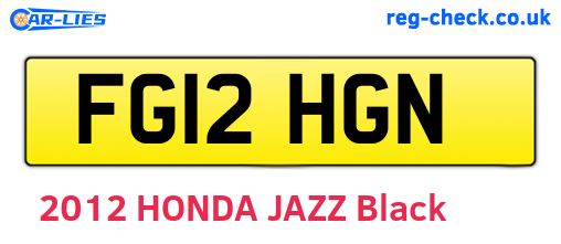 FG12HGN are the vehicle registration plates.