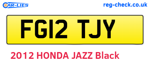 FG12TJY are the vehicle registration plates.
