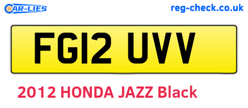 FG12UVV are the vehicle registration plates.