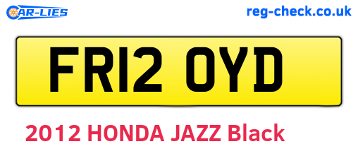 FR12OYD are the vehicle registration plates.