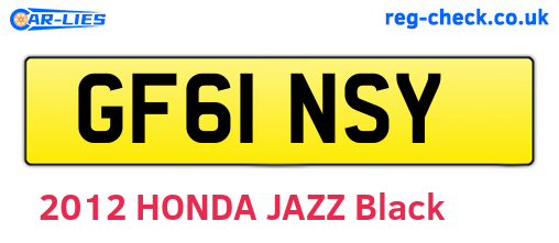 GF61NSY are the vehicle registration plates.