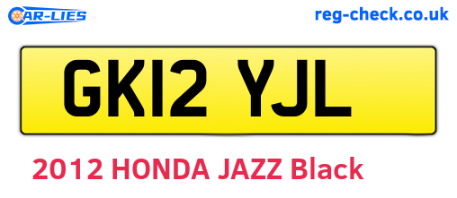 GK12YJL are the vehicle registration plates.