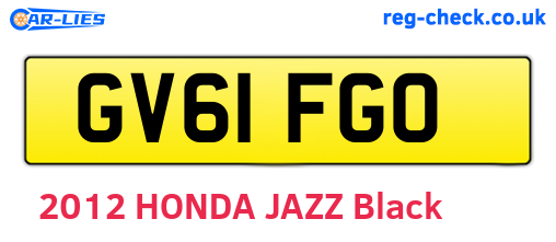 GV61FGO are the vehicle registration plates.