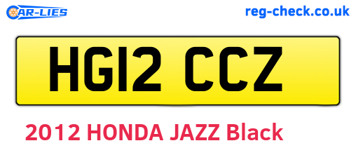 HG12CCZ are the vehicle registration plates.
