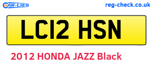 LC12HSN are the vehicle registration plates.