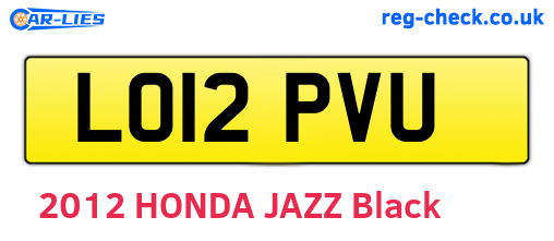 LO12PVU are the vehicle registration plates.