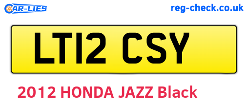 LT12CSY are the vehicle registration plates.