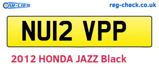 NU12VPP are the vehicle registration plates.