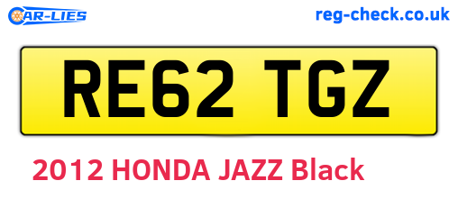 RE62TGZ are the vehicle registration plates.