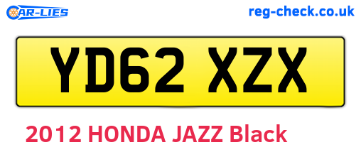 YD62XZX are the vehicle registration plates.