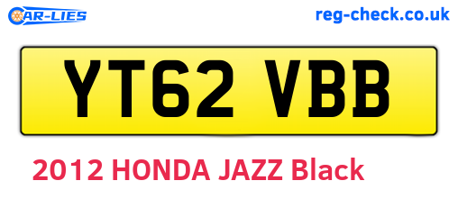 YT62VBB are the vehicle registration plates.