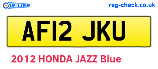 AF12JKU are the vehicle registration plates.