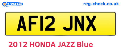 AF12JNX are the vehicle registration plates.