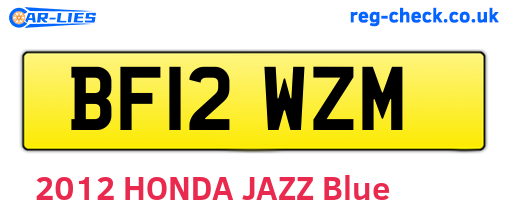BF12WZM are the vehicle registration plates.