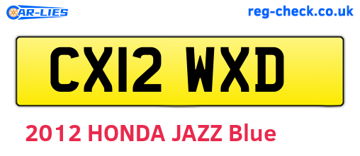 CX12WXD are the vehicle registration plates.